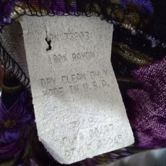 Vintage Floral Black Purple Long Sleeveless Sundress - Picture 10 of 10